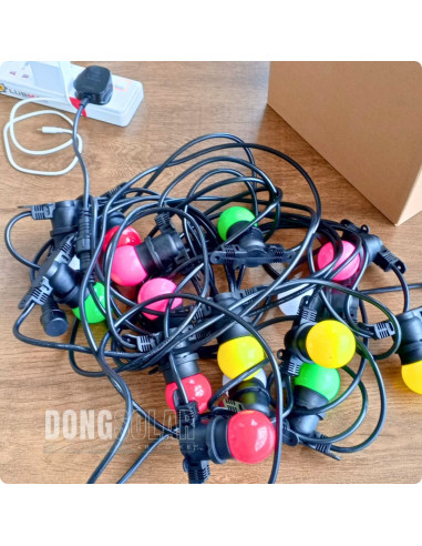 Electric String Lights 15m, 15 G45 Bulbs RGB
