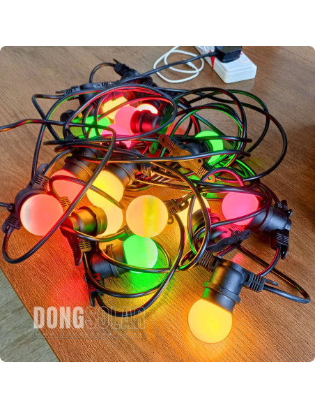 Electric String Lights 15m, 15 G45 Bulbs RGB