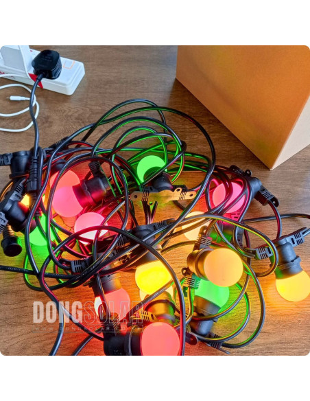 Electric String Lights 15m, 15 G45 Bulbs RGB