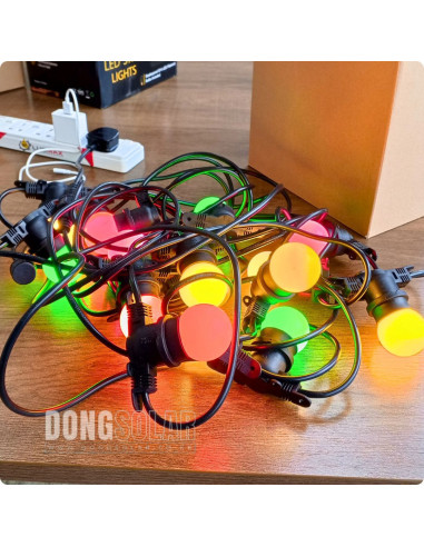 Electric String Lights 15m, 15 G45 Bulbs RGB