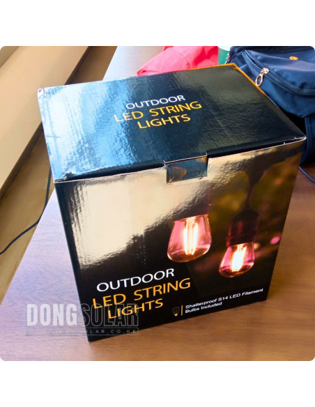 Electric String Lights 15m, 15 S14 2W Bulbs Warm White