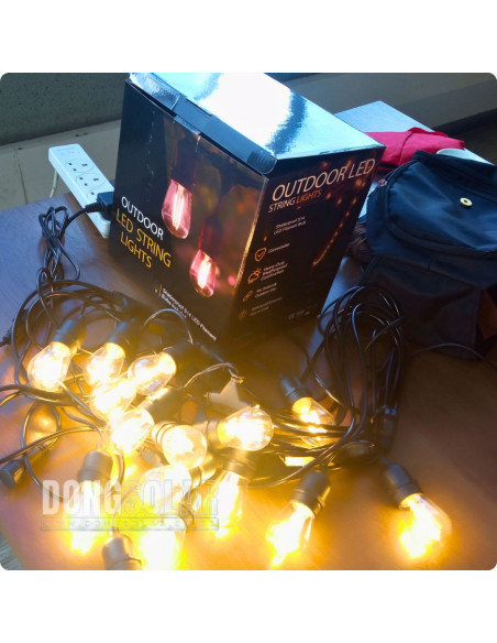 Electric String Lights 15m, 15 S14 2W Bulbs Warm White