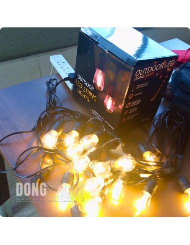 Electric String Lights 15m, 15 S14 2W Bulbs Warm White