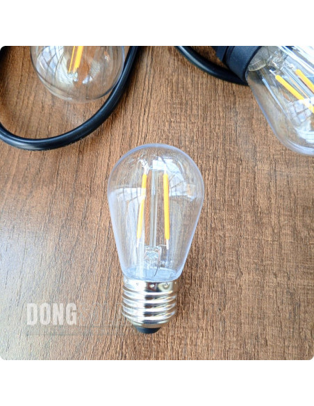Electric String Lights 15m, 15 S14 2W Bulbs Warm White