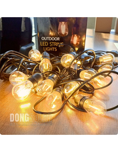 Electric String Lights 15m, 15 S14 2W Bulbs Warm White