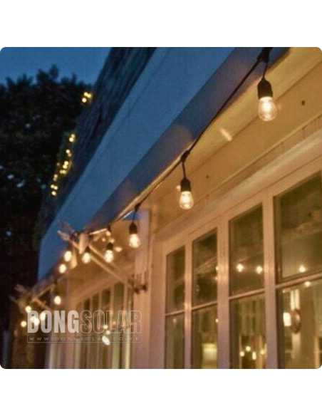 Electric String Lights 15m, 15 S14 2W Bulbs Warm White