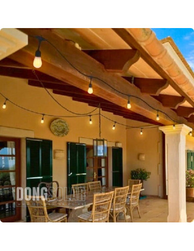 Electric String Lights 15m, 15 S14 2W Bulbs Warm White