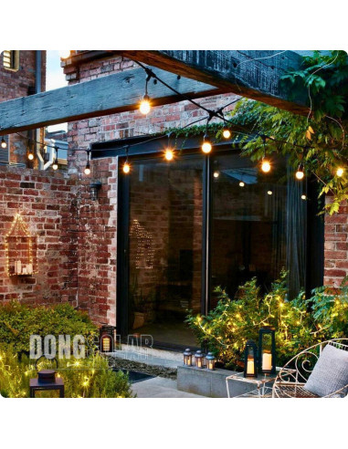Electric String Lights 15m, 15 S14 2W Bulbs Warm White