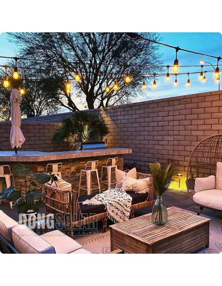 Electric String Lights 15m, 15 S14 2W Bulbs Warm White