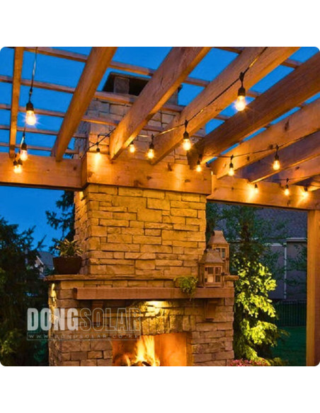 Electric String Lights 15m, 15 S14 2W Bulbs Warm White