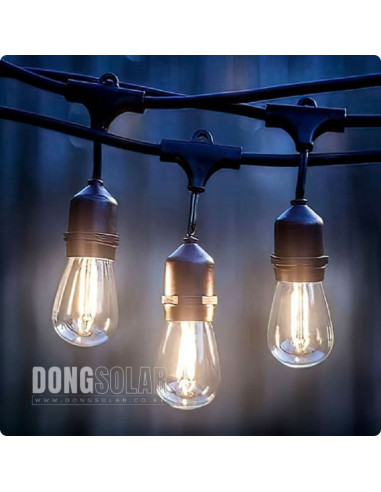 Electric String Lights 15m, 15 S14 2W Bulbs Warm White