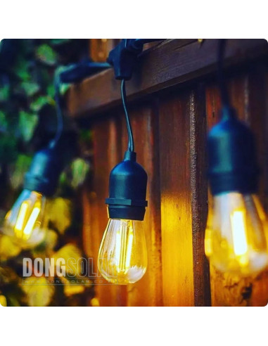 Electric String Lights 15m, 15 S14 2W Bulbs Warm White