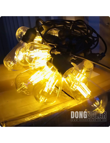 Electric String Lights 15m, 15 ST64 4W Bulbs Warm White