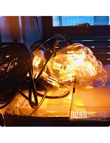 Electric String Lights 15m, 15 ST64 4W Bulbs Warm White