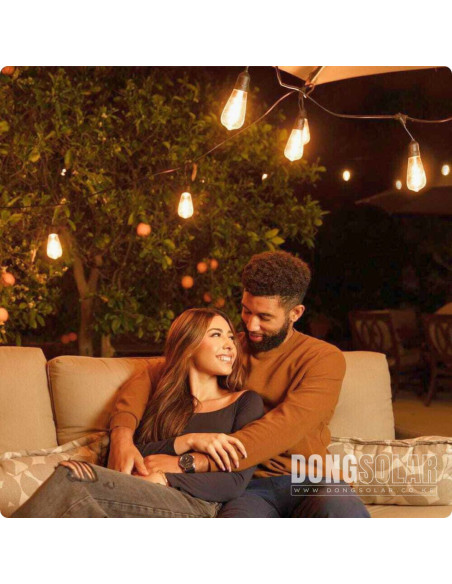 Electric String Lights 15m, 15 ST64 4W Bulbs Warm White