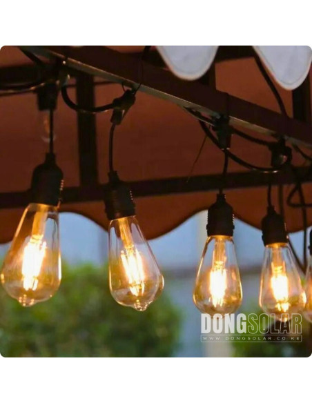 Electric String Lights 15m, 15 ST64 4W Bulbs Warm White