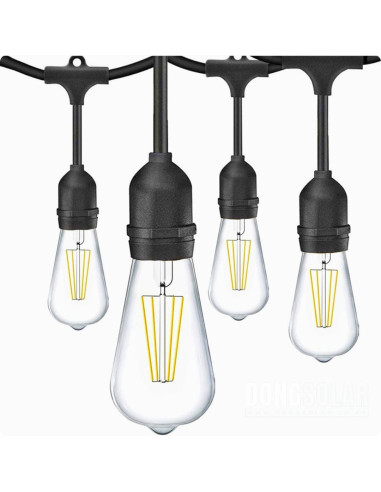 Electric String Lights 15m, 15 ST64 4W Bulbs Warm White