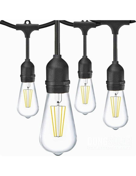 Electric String Lights 15m, 15 ST64 4W Bulbs Warm White