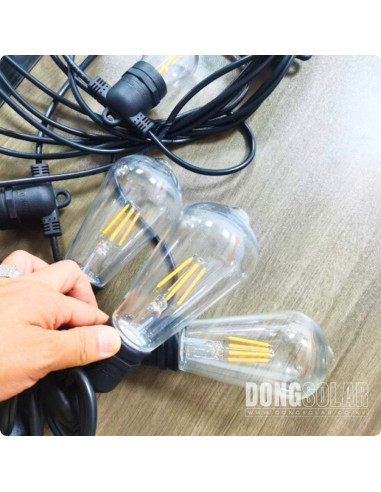 Electric String Lights 15m, 15 ST64 4W Bulbs Warm White