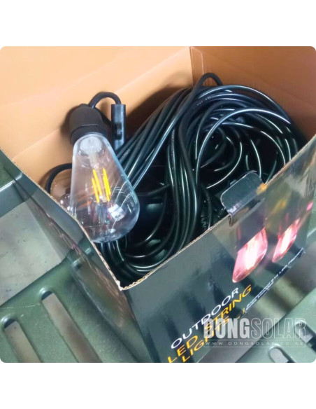 Electric String Lights 15m, 15 ST64 4W Bulbs Warm White