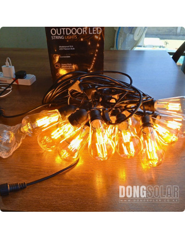 Electric String Lights 15m, 15 ST64 4W Bulbs Warm White