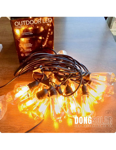 Electric String Lights 15m, 15 ST64 4W Bulbs Warm White
