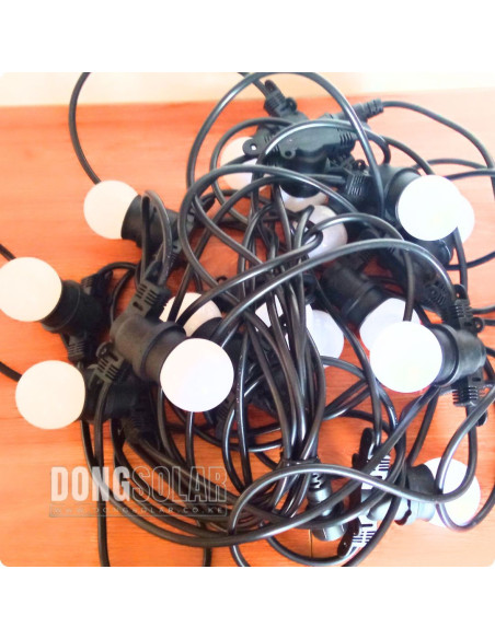 Solar String Lights 15m, 15 G45 Bulbs Warm White
