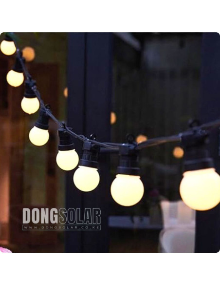 Solar String Lights 15m, 15 G45 Bulbs Warm White