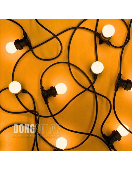 Solar String Lights 15m, 15 G45 Bulbs Warm White