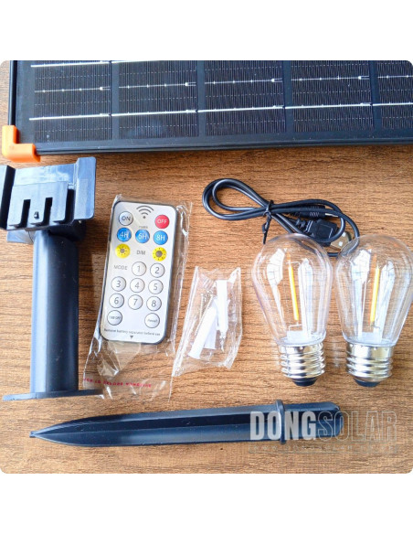 Solar String Lights 15m, 15 S14 Bulbs Warm White