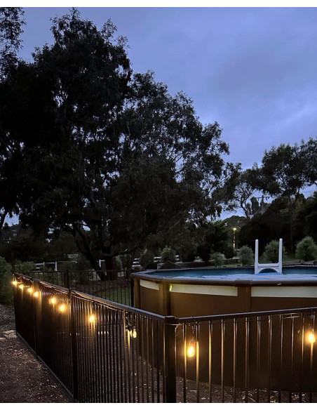 Solar String Lights 15m, 15 S14 Bulbs Warm White