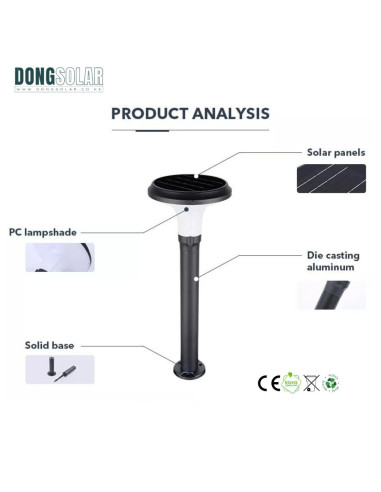 Solar Garden Bollard Light 15W CPD1102 Premium