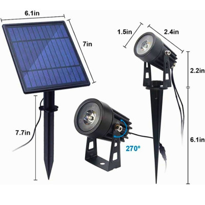 Solar Spot Light 4 Spot Lights Warm White