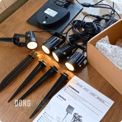 Solar Spot Light 4 Spot Lights Warm White