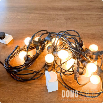 G45 Electric String Lights 15m 15Bulb Milky Warm White