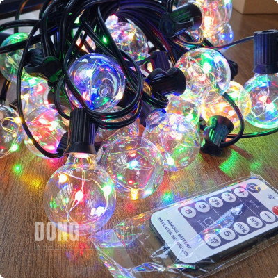 Solar G40 Copper Wire RGB String Lights 7.62m 25Bulb