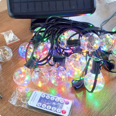 Solar G40 Copper Wire RGB String Lights 7.62m 25Bulb