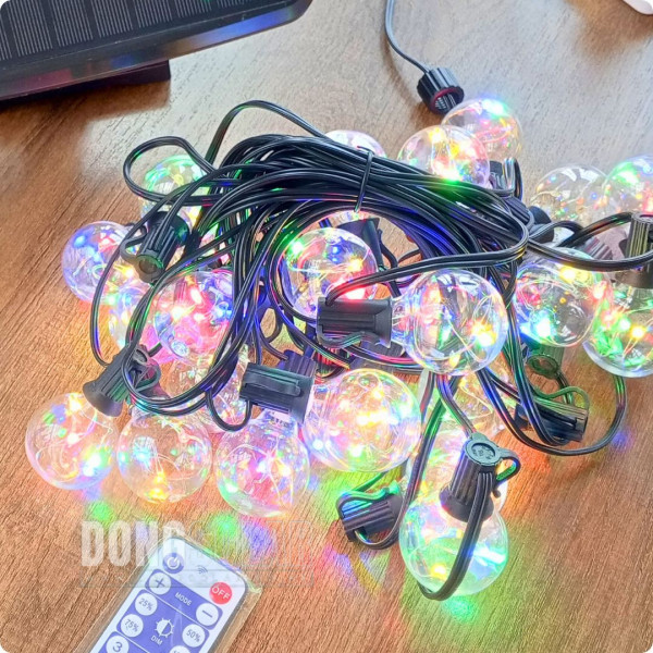 Solar G40 Copper Wire RGB String Lights 7.62m 25Bulb