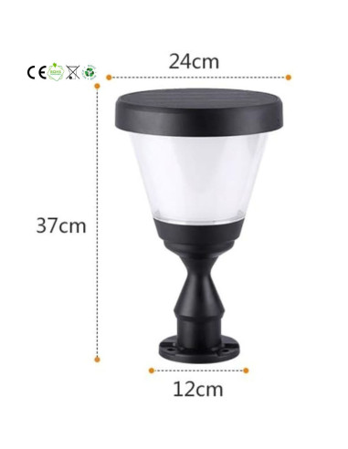 Solar Gate Pillar Light 15W ZTD2106 Premium