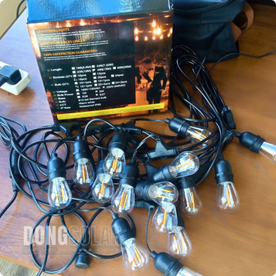 S14 2W 15m Electric String Lights 15Bulb 15meters Warm White 2200K