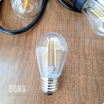 S14 2W 15m Electric String Lights 15Bulb 15meters Warm White 2200K