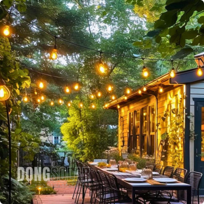 S14 2W 15m Electric String Lights 15Bulb 15meters Warm White 2200K