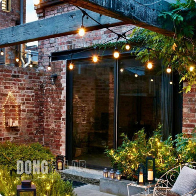 S14 2W 15m Electric String Lights 15Bulb 15meters Warm White 2200K