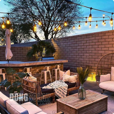 S14 2W 15m Electric String Lights 15Bulb 15meters Warm White 2200K