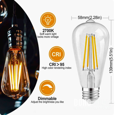 ST64 15m Electric String Light 15m 15Bulb Warm White 2200K