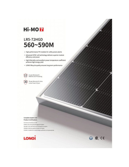 LONGi 560W Monocrystalline Solar Panel