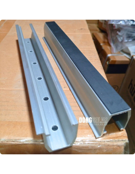 Solar Panel Clamp Set with 4 Mini Rails and 4 End Clamps for PV Mounting