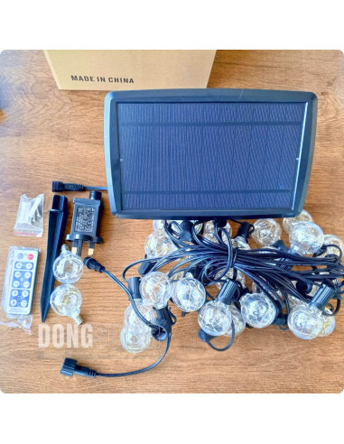 Solar String Copper Lights 7.62m, 25 G40 Bulbs│Warm White