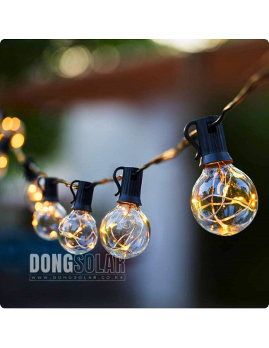 Solar String Copper Lights 7.62m, 25 G40 Bulbs│Warm White