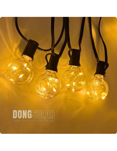 Solar String Copper Lights 7.62m, 25 G40 Bulbs│Warm White